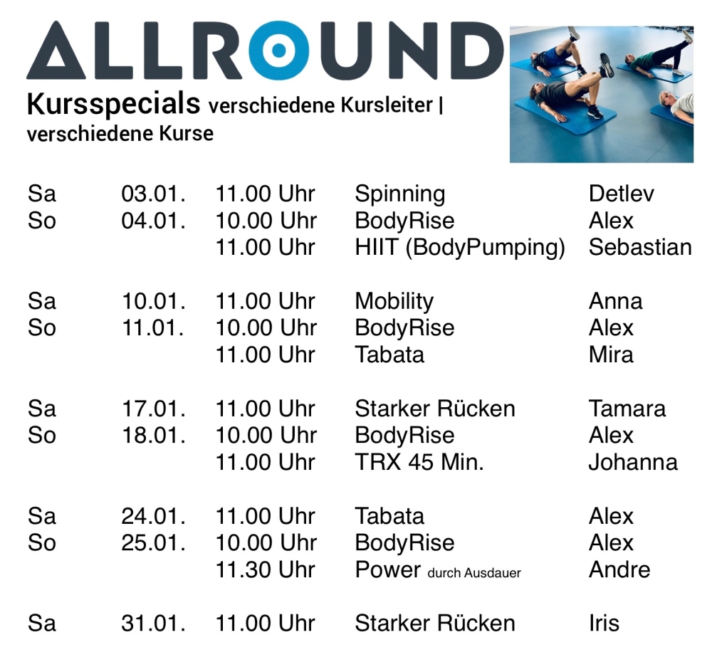 Sport > Kursspecial am Samstag und Sonntag | Allround Sports