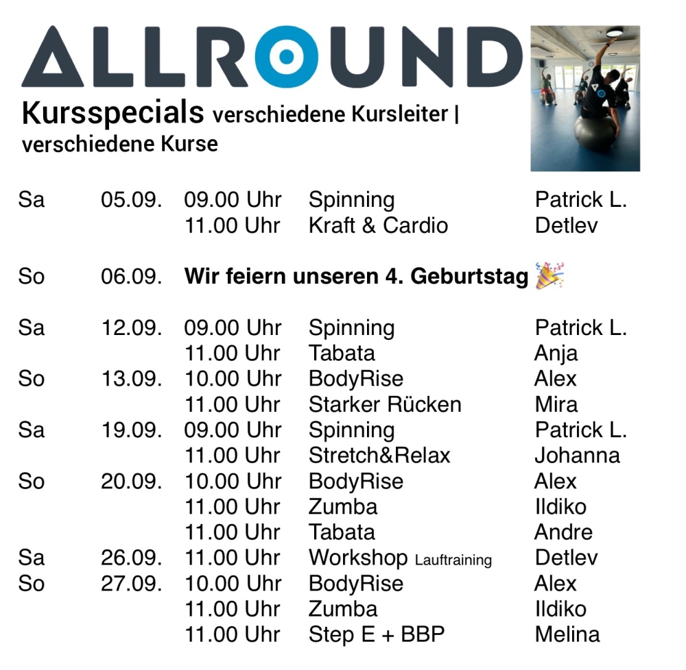 Sport > Kursspecial am Samstag und Sonntag | Allround Sports